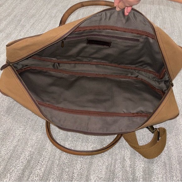 Aaron Leather Goods Canvas And Leather Messenger Bag - Picture 6 of 7